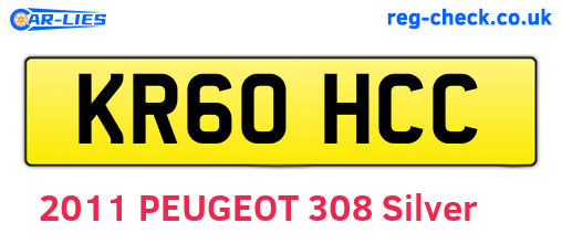 KR60HCC are the vehicle registration plates.