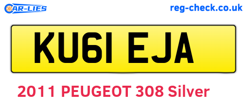 KU61EJA are the vehicle registration plates.