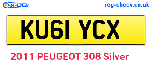 KU61YCX are the vehicle registration plates.