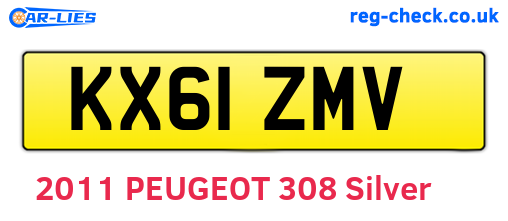 KX61ZMV are the vehicle registration plates.