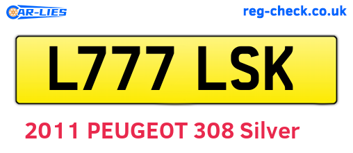 L777LSK are the vehicle registration plates.