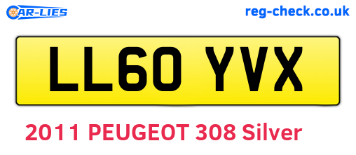 LL60YVX are the vehicle registration plates.