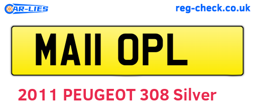 MA11OPL are the vehicle registration plates.