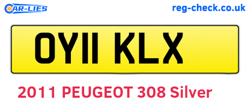OY11KLX are the vehicle registration plates.