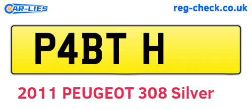 P4BTH are the vehicle registration plates.
