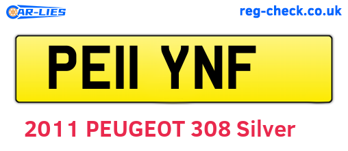 PE11YNF are the vehicle registration plates.