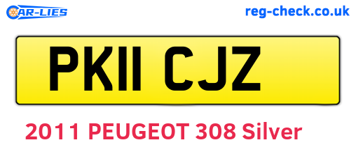 PK11CJZ are the vehicle registration plates.