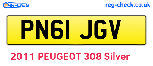PN61JGV are the vehicle registration plates.