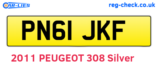 PN61JKF are the vehicle registration plates.