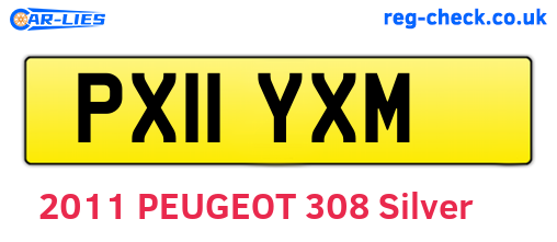 PX11YXM are the vehicle registration plates.