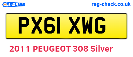 PX61XWG are the vehicle registration plates.