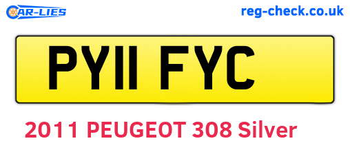 PY11FYC are the vehicle registration plates.