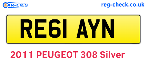RE61AYN are the vehicle registration plates.