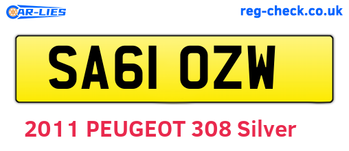 SA61OZW are the vehicle registration plates.