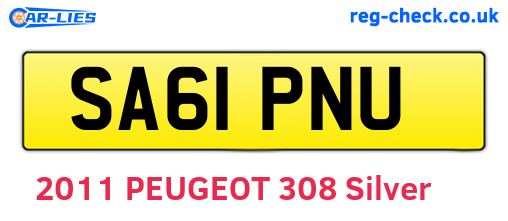 SA61PNU are the vehicle registration plates.