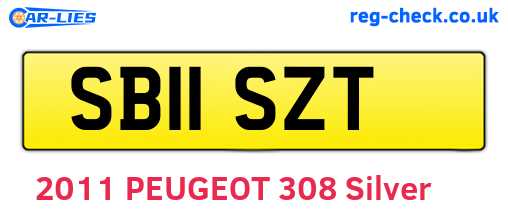 SB11SZT are the vehicle registration plates.