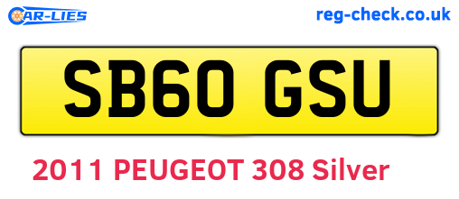 SB60GSU are the vehicle registration plates.