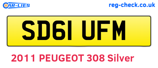 SD61UFM are the vehicle registration plates.