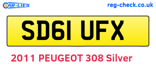 SD61UFX are the vehicle registration plates.