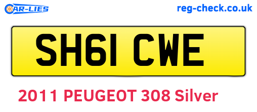 SH61CWE are the vehicle registration plates.