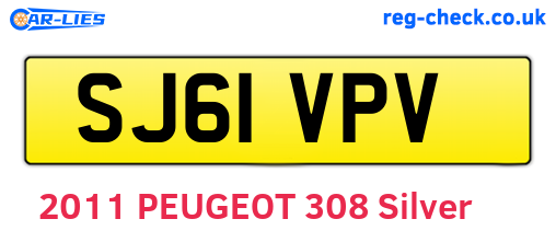 SJ61VPV are the vehicle registration plates.