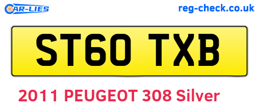 ST60TXB are the vehicle registration plates.