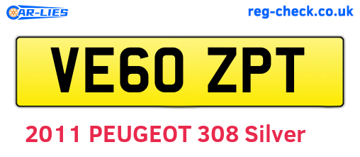 VE60ZPT are the vehicle registration plates.