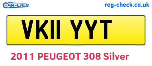 VK11YYT are the vehicle registration plates.