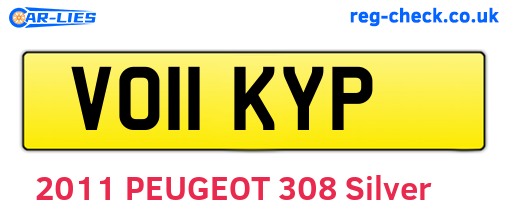 VO11KYP are the vehicle registration plates.