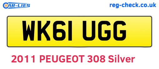 WK61UGG are the vehicle registration plates.