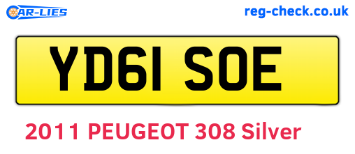 YD61SOE are the vehicle registration plates.