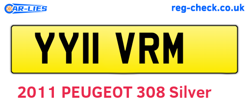 YY11VRM are the vehicle registration plates.