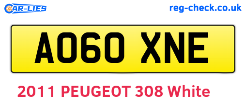 AO60XNE are the vehicle registration plates.