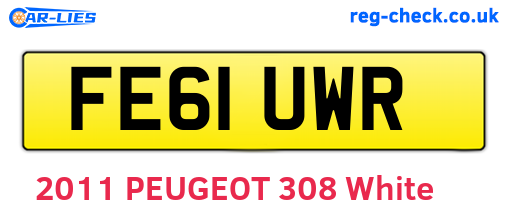 FE61UWR are the vehicle registration plates.