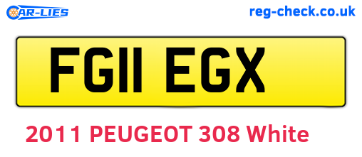 FG11EGX are the vehicle registration plates.