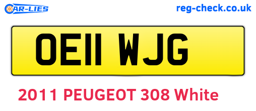 OE11WJG are the vehicle registration plates.