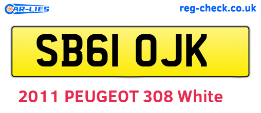 SB61OJK are the vehicle registration plates.