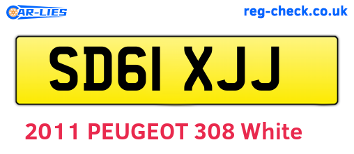 SD61XJJ are the vehicle registration plates.