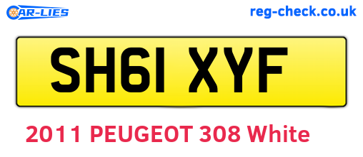 SH61XYF are the vehicle registration plates.