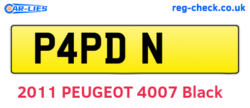 P4PDN are the vehicle registration plates.