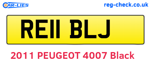 RE11BLJ are the vehicle registration plates.