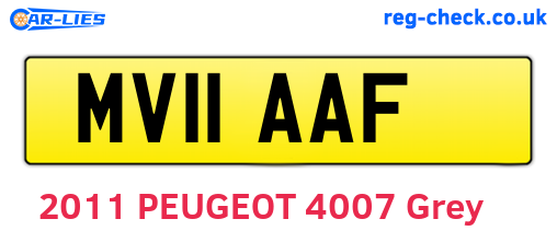 MV11AAF are the vehicle registration plates.