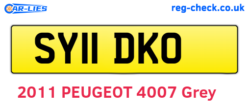 SY11DKO are the vehicle registration plates.