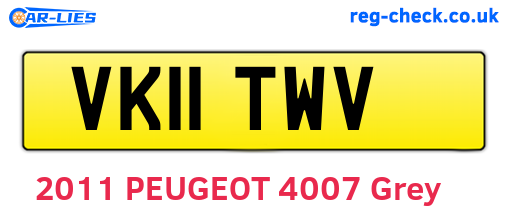 VK11TWV are the vehicle registration plates.