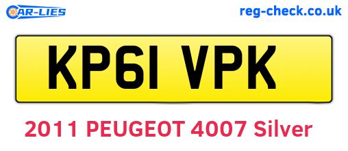 KP61VPK are the vehicle registration plates.
