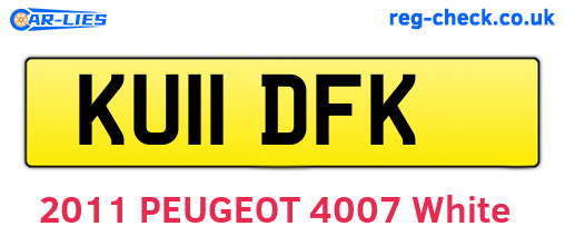 KU11DFK are the vehicle registration plates.