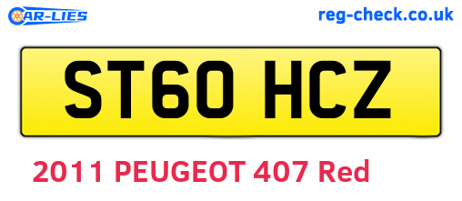 ST60HCZ are the vehicle registration plates.