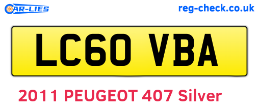LC60VBA are the vehicle registration plates.