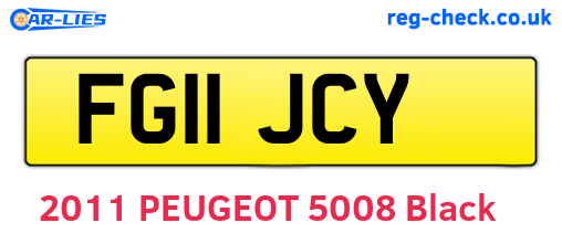 FG11JCY are the vehicle registration plates.