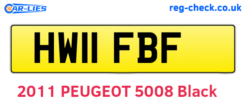 HW11FBF are the vehicle registration plates.